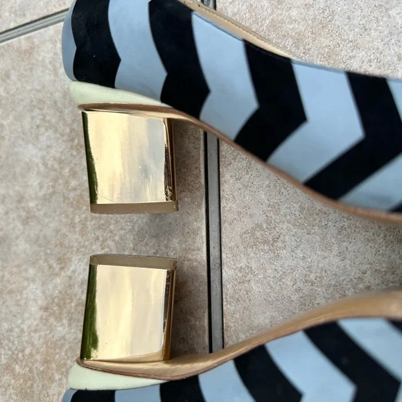 NICHOLAS KIRKWOOD  ZIGZAG PRINT LEATHER PUMPS - Picture 12 of 15